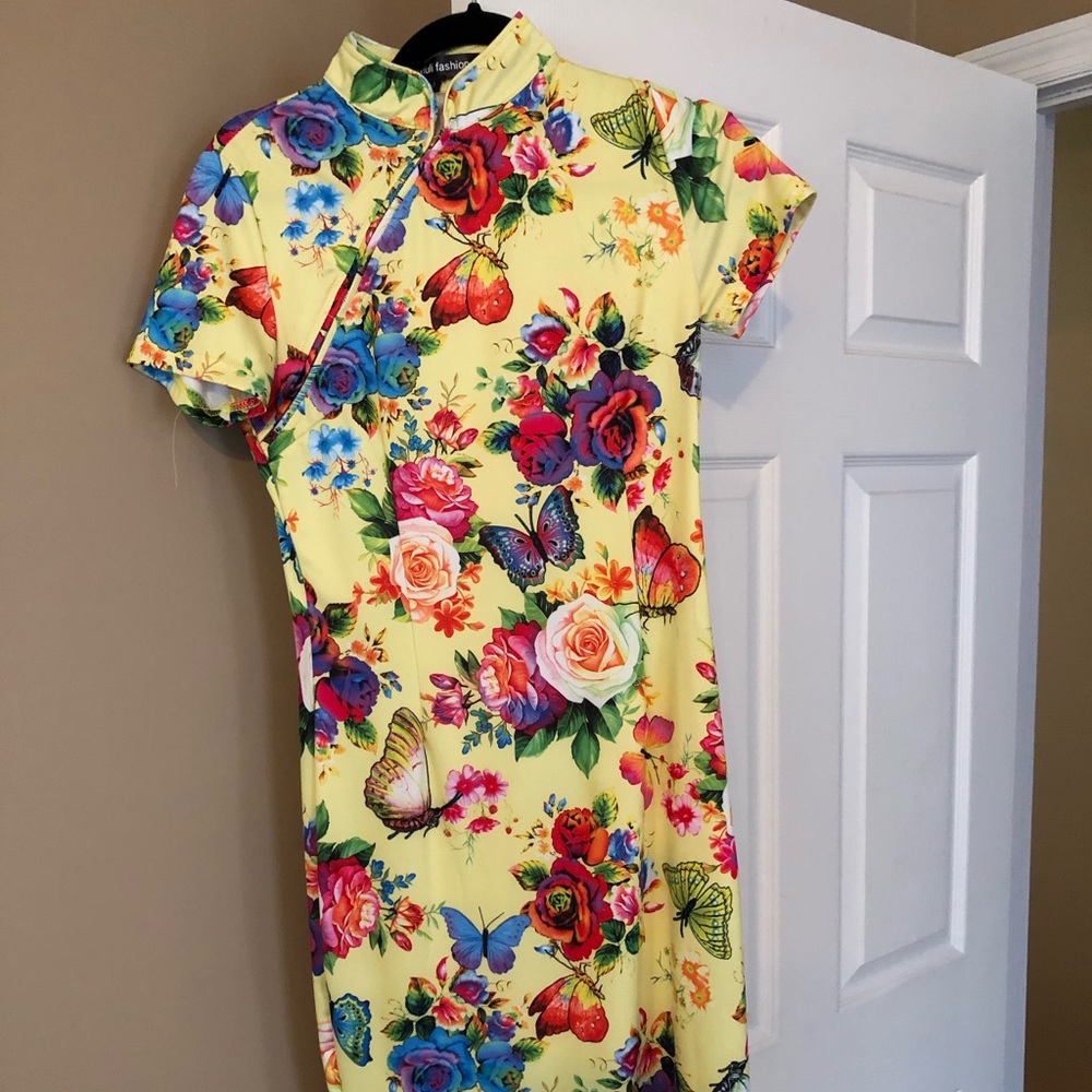 Kimono style mini dress